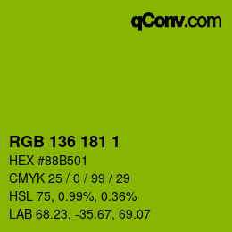 Color code: RGB 136 181 1 | qconv.com