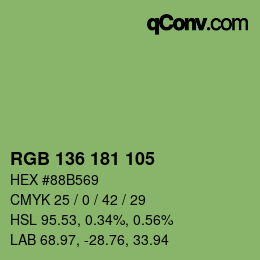 Color code: RGB 136 181 105 | qconv.com