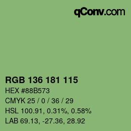 Color code: RGB 136 181 115 | qconv.com