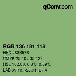 Color code: RGB 136 181 118 | qconv.com