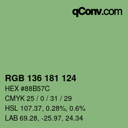 Farbcode: RGB 136 181 124 | qconv.com