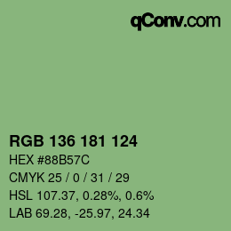 Color code: RGB 136 181 124 | qconv.com