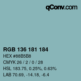 Color code: RGB 136 181 184 | qconv.com