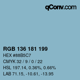 Farbcode: RGB 136 181 199 | qconv.com