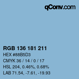 Color code: RGB 136 181 211 | qconv.com