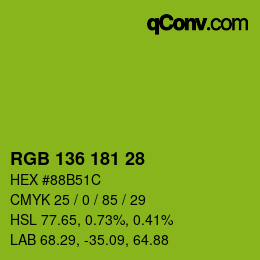 カラーコード: RGB 136 181 28 | qconv.com