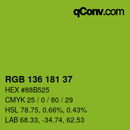 カラーコード: RGB 136 181 37 | qconv.com