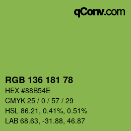 Color code: RGB 136 181 78 | qconv.com