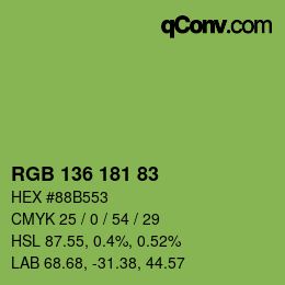 Color code: RGB 136 181 83 | qconv.com