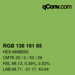 Color code: RGB 136 181 85 | qconv.com
