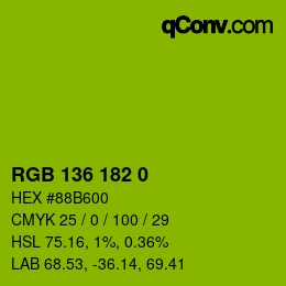 Color code: RGB 136 182 0 | qconv.com