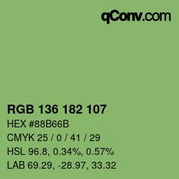 Color code: RGB 136 182 107 | qconv.com