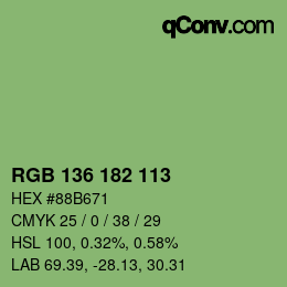 Farbcode: RGB 136 182 113 | qconv.com