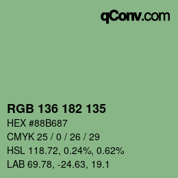 Color code: RGB 136 182 135 | qconv.com