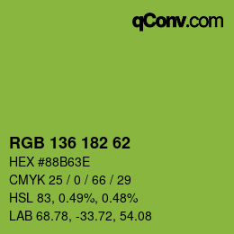 Color code: RGB 136 182 62 | qconv.com