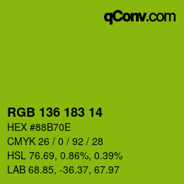 Color code: RGB 136 183 14 | qconv.com