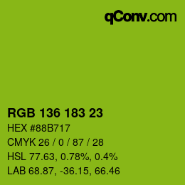 Color code: RGB 136 183 23 | qconv.com