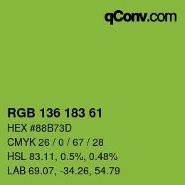 Color code: RGB 136 183 61 | qconv.com