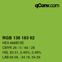 Color code: RGB 136 183 62 | qconv.com