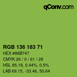 Color code: RGB 136 183 71 | qconv.com