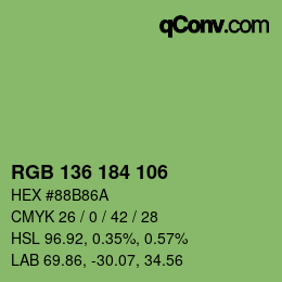 Color code: RGB 136 184 106 | qconv.com