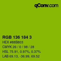 Color code: RGB 136 184 3 | qconv.com