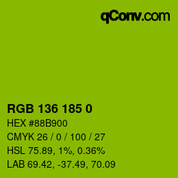 Color code: RGB 136 185 0 | qconv.com