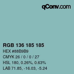 Color code: RGB 136 185 185 | qconv.com