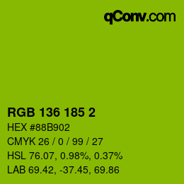Color code: RGB 136 185 2 | qconv.com