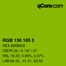 Color code: RGB 136 185 5 | qconv.com