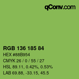 Color code: RGB 136 185 84 | qconv.com