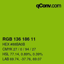 Color code: RGB 136 186 11 | qconv.com