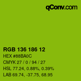 Color code: RGB 136 186 12 | qconv.com