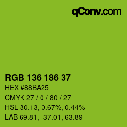 Color code: RGB 136 186 37 | qconv.com