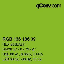 Color code: RGB 136 186 39 | qconv.com