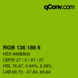 Color code: RGB 136 186 6 | qconv.com