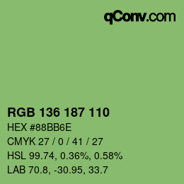 Farbcode: RGB 136 187 110 | qconv.com