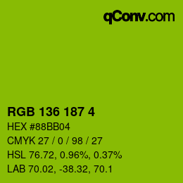 Farbcode: RGB 136 187 4 | qconv.com