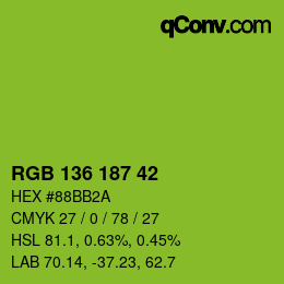 Color code: RGB 136 187 42 | qconv.com