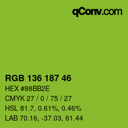 Color code: RGB 136 187 46 | qconv.com