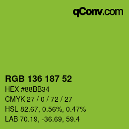 Color code: RGB 136 187 52 | qconv.com