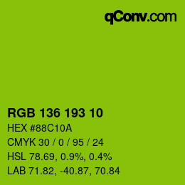 Color code: RGB 136 193 10 | qconv.com