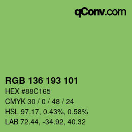 Color code: RGB 136 193 101 | qconv.com