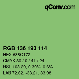 Color code: RGB 136 193 114 | qconv.com