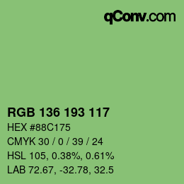 Color code: RGB 136 193 117 | qconv.com