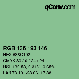 Color code: RGB 136 193 146 | qconv.com