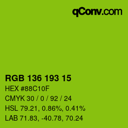 Color code: RGB 136 193 15 | qconv.com