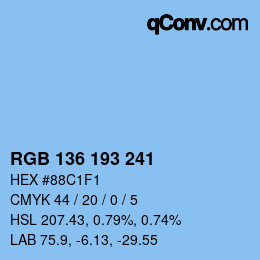 Color code: RGB 136 193 241 | qconv.com