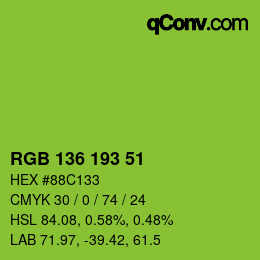 Color code: RGB 136 193 51 | qconv.com