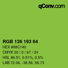 Color code: RGB 136 193 64 | qconv.com